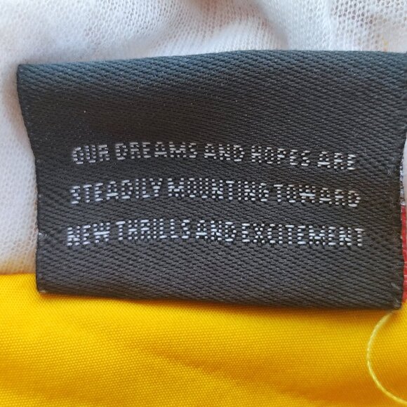 Columbia Vintage rain coat vest yellow with blue design men's - Picture 6 of 10